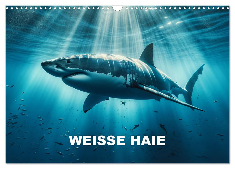 Weiße Haie (CALVENDO Wandkalender 2025)