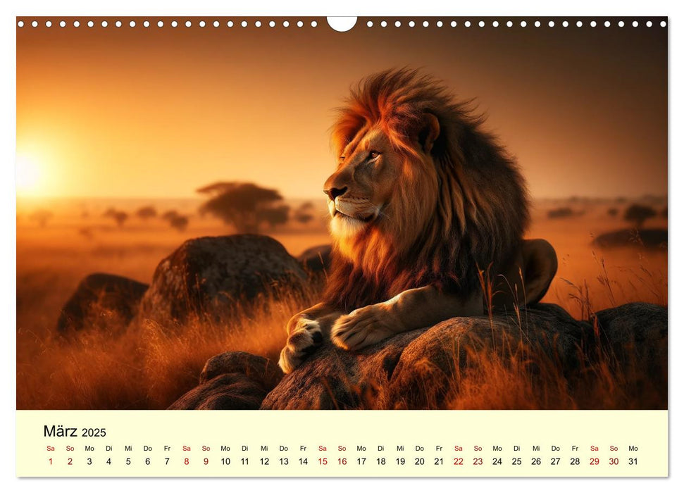 Majestätische Löwen - Die Herrscher der Wildnis (CALVENDO Wandkalender 2025)