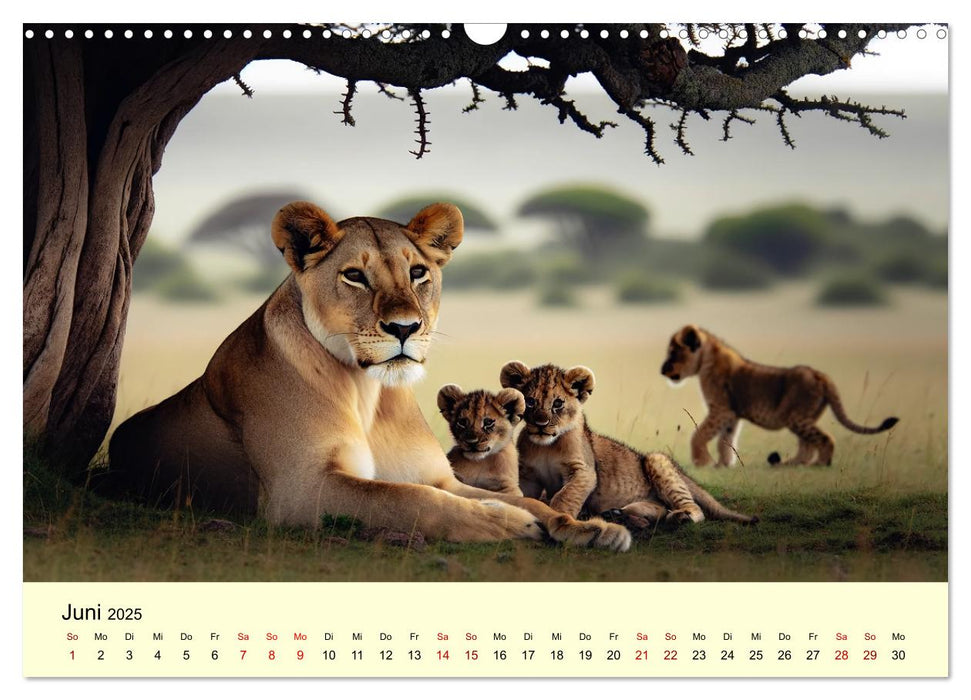 Majestätische Löwen - Die Herrscher der Wildnis (CALVENDO Wandkalender 2025)