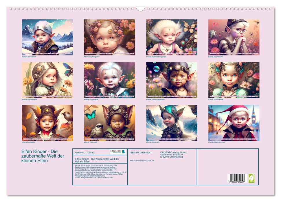 Elfen Kinder - Die zauberhafte Welt der kleinen Elfen (CALVENDO Wandkalender 2025)