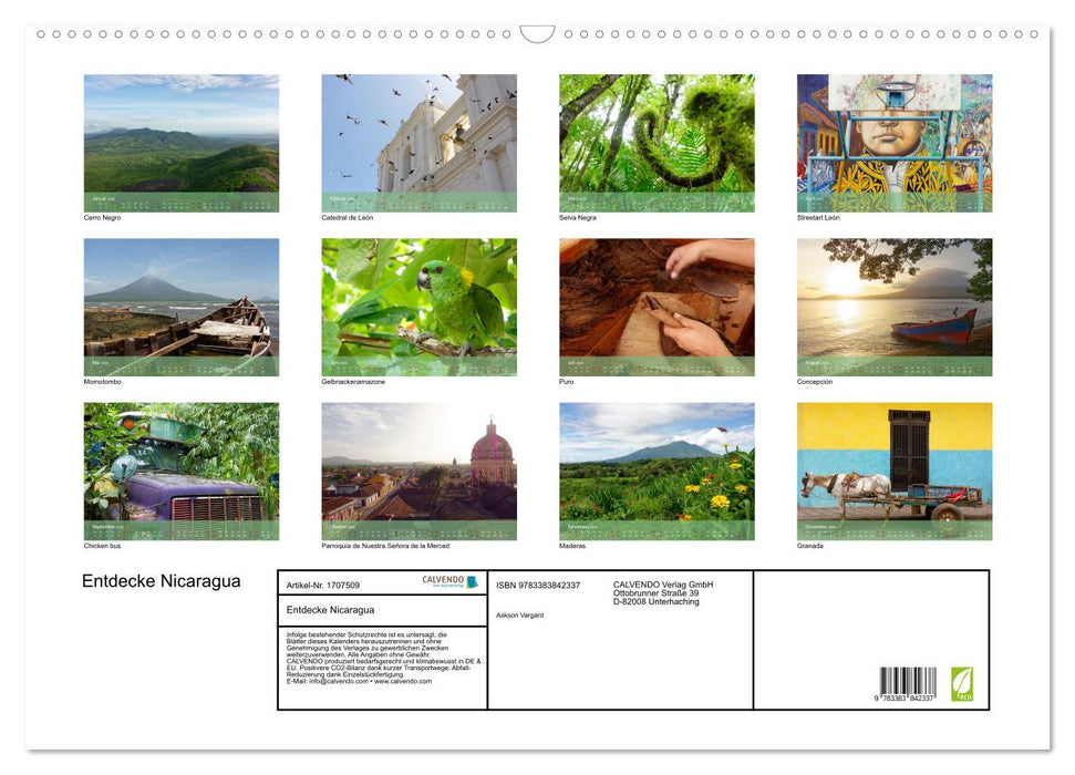 Entdecke Nicaragua (CALVENDO Wandkalender 2025)