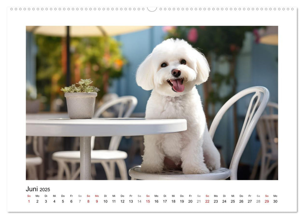 Bichon frisé, weiße Hündchen mit lockigem Haar (CALVENDO Wandkalender 2025)