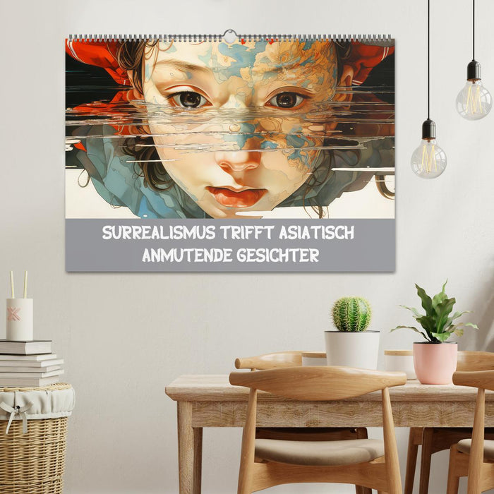 Surrealismus trifft asiatisch anmutende Gesichter (CALVENDO Wandkalender 2025)