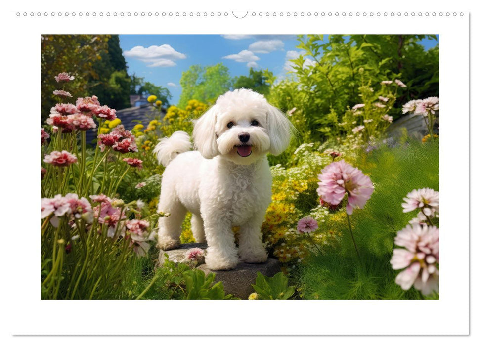 Bichon frisé, weiße Hündchen mit lockigem Haar (CALVENDO Premium Wandkalender 2025)