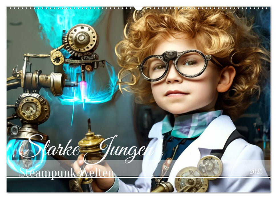 Starke Jungen - Steampunk Welten (CALVENDO Wandkalender 2025)