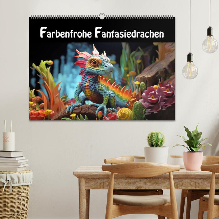 Farbenfrohe Fantasiedrachen (CALVENDO Wandkalender 2025)