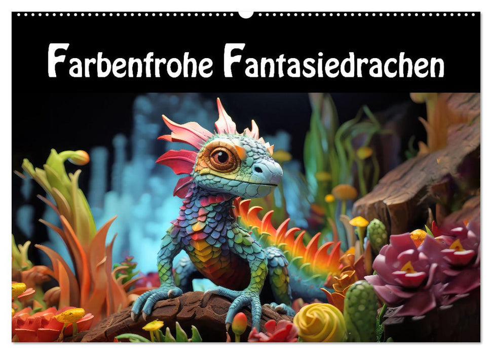 Farbenfrohe Fantasiedrachen (CALVENDO Wandkalender 2025)