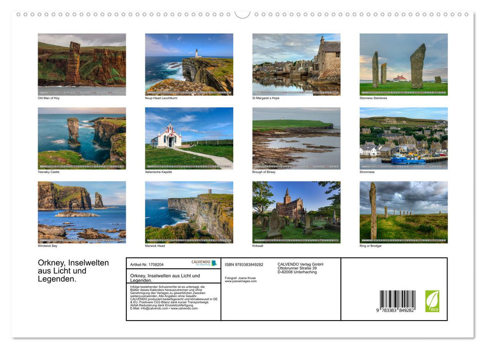 Orkney, Inselwelten aus Licht und Legenden. (CALVENDO Premium Wandkalender 2025)