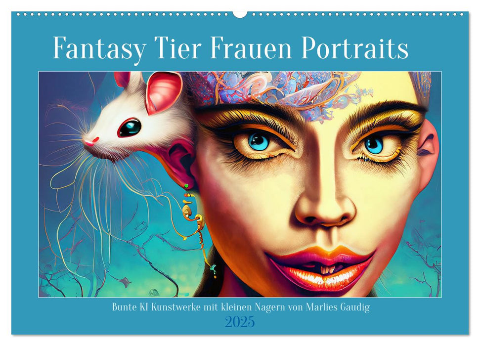 Fantasy Tier Frauen Portraits (CALVENDO Wandkalender 2025)