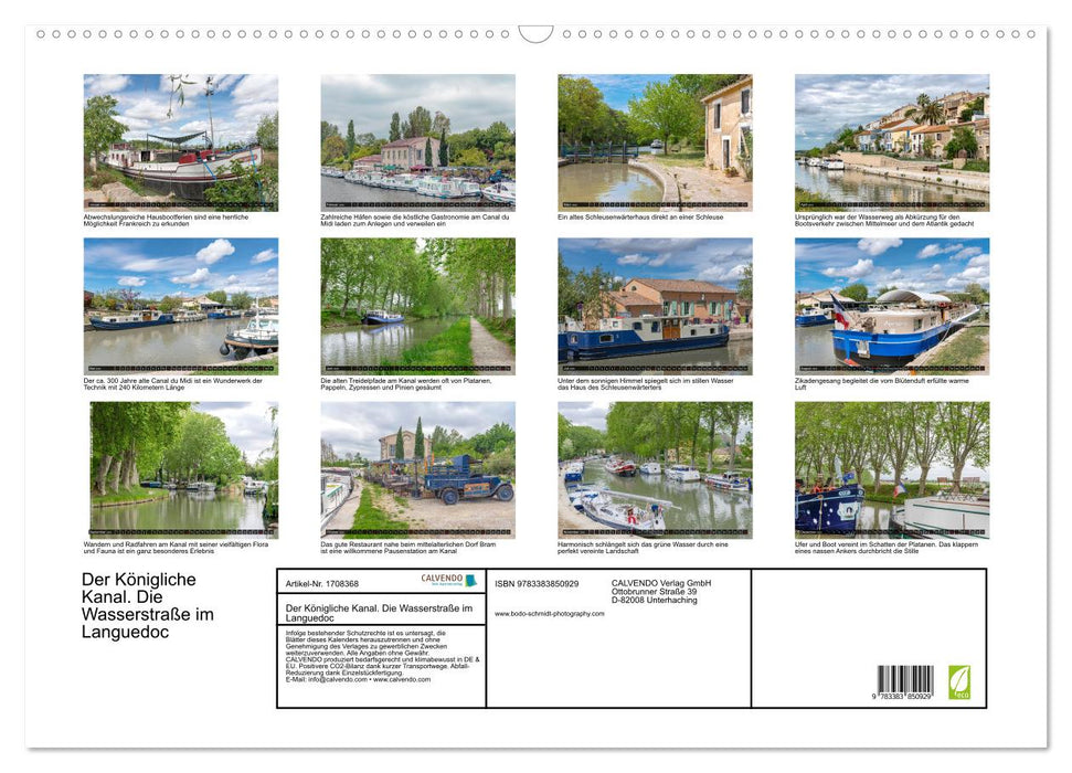 Der Königliche Kanal. Die Wasserstraße im Languedoc (CALVENDO Wandkalender 2025)