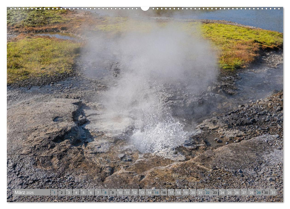 Island - Gletscher, Wasserfälle, Heiße Quellen (CALVENDO Wandkalender 2025)