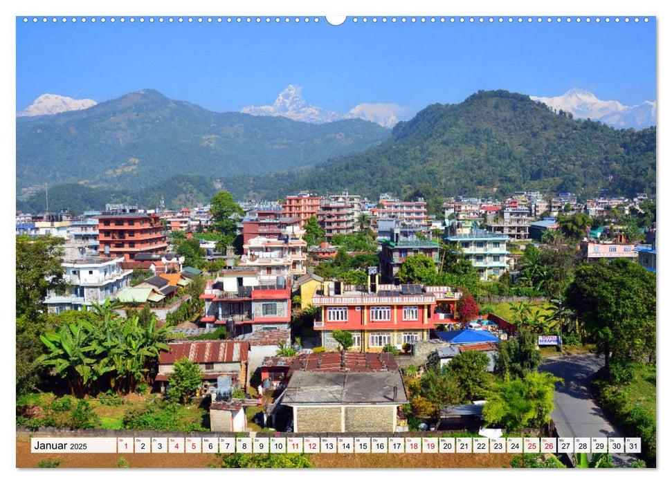 POKHARA und SARANGKOT (CALVENDO Wandkalender 2025)