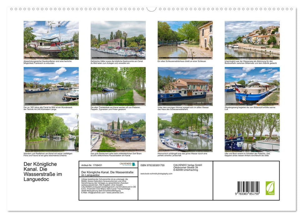 Der Königliche Kanal. Die Wasserstraße im Languedoc (CALVENDO Premium Wandkalender 2025)