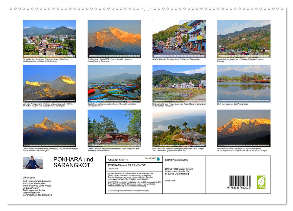 POKHARA und SARANGKOT (CALVENDO Premium Wandkalender 2025)