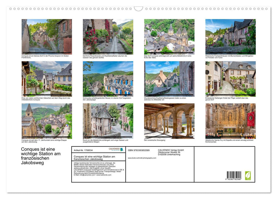 Conques ist eine wichtige Station am französischen Jakobsweg (CALVENDO Wandkalender 2025)