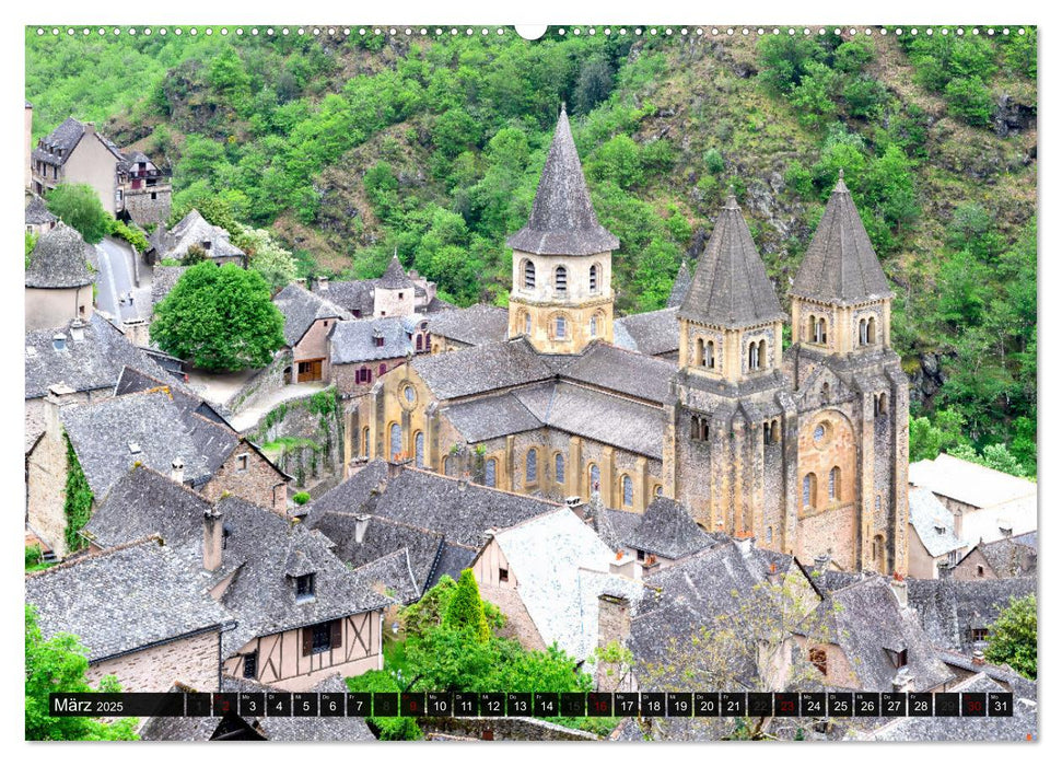 Conques ist eine wichtige Station am französischen Jakobsweg (CALVENDO Wandkalender 2025)