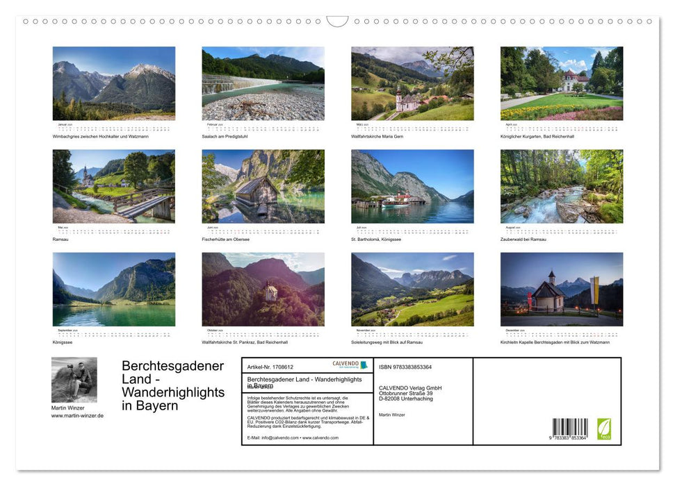 Berchtesgadener Land - Wanderhighlights in Bayern (CALVENDO Wandkalender 2025)