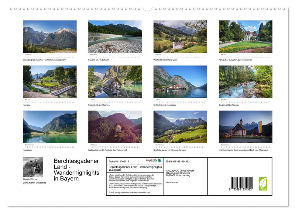 Berchtesgadener Land - Wanderhighlights in Bayern (CALVENDO Premium Wandkalender 2025)