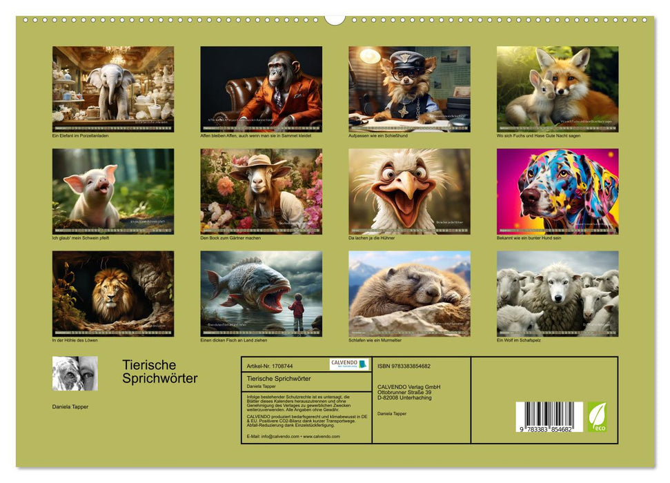 Tierische Sprichwörter (CALVENDO Premium Wandkalender 2025)