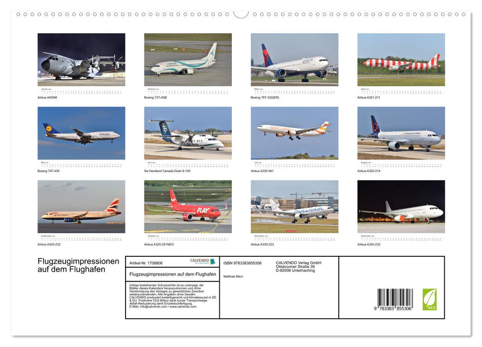 Flugzeugimpressionen auf dem Flughafen (CALVENDO Premium Wandkalender 2025)