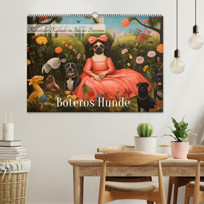 Boteros Hunde - Kunstvoller Kalender im Stile des Boterismo (CALVENDO Wandkalender 2025)