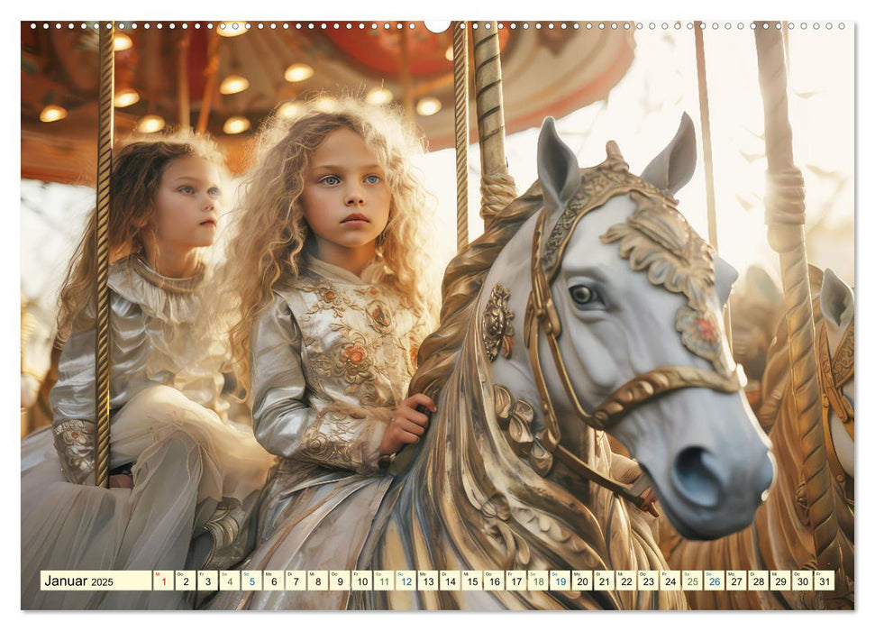 Karussell Nostalgie früher und heute (CALVENDO Premium Wandkalender 2025)