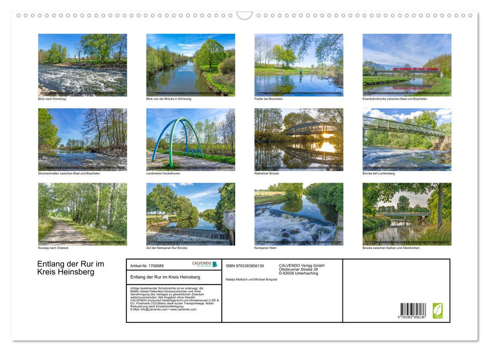 Entlang der Rur im Kreis Heinsberg (CALVENDO Wandkalender 2025)