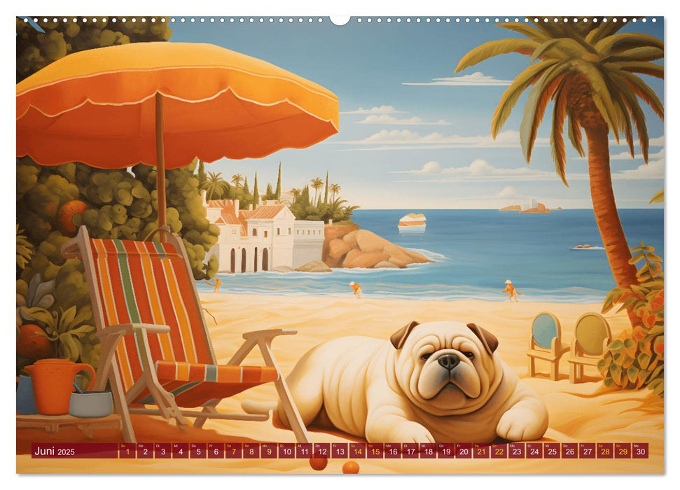 Boteros Hunde - Kunstvoller Kalender im Stile des Boterismo (CALVENDO Premium Wandkalender 2025)