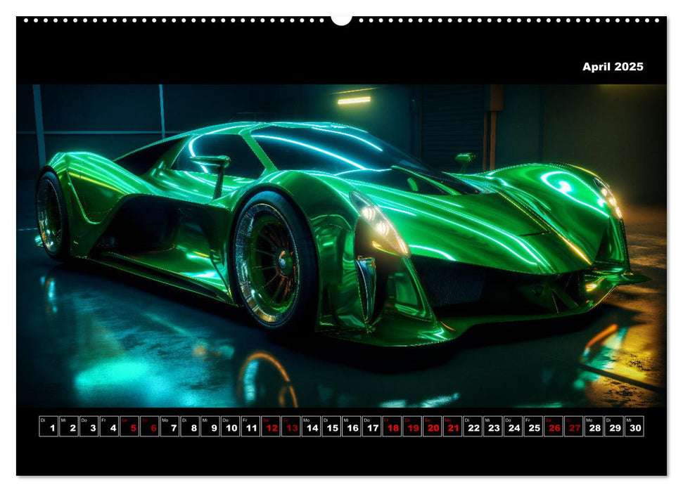 Surreale Cyber Cars (CALVENDO Wandkalender 2025)