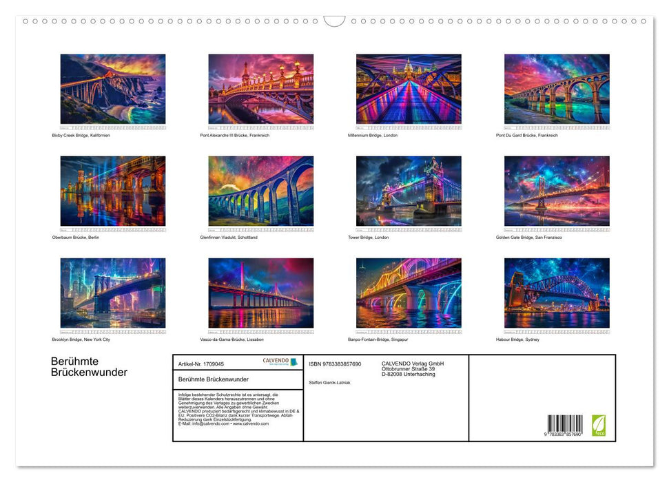Berühmte Brückenwunder (CALVENDO Wandkalender 2025)