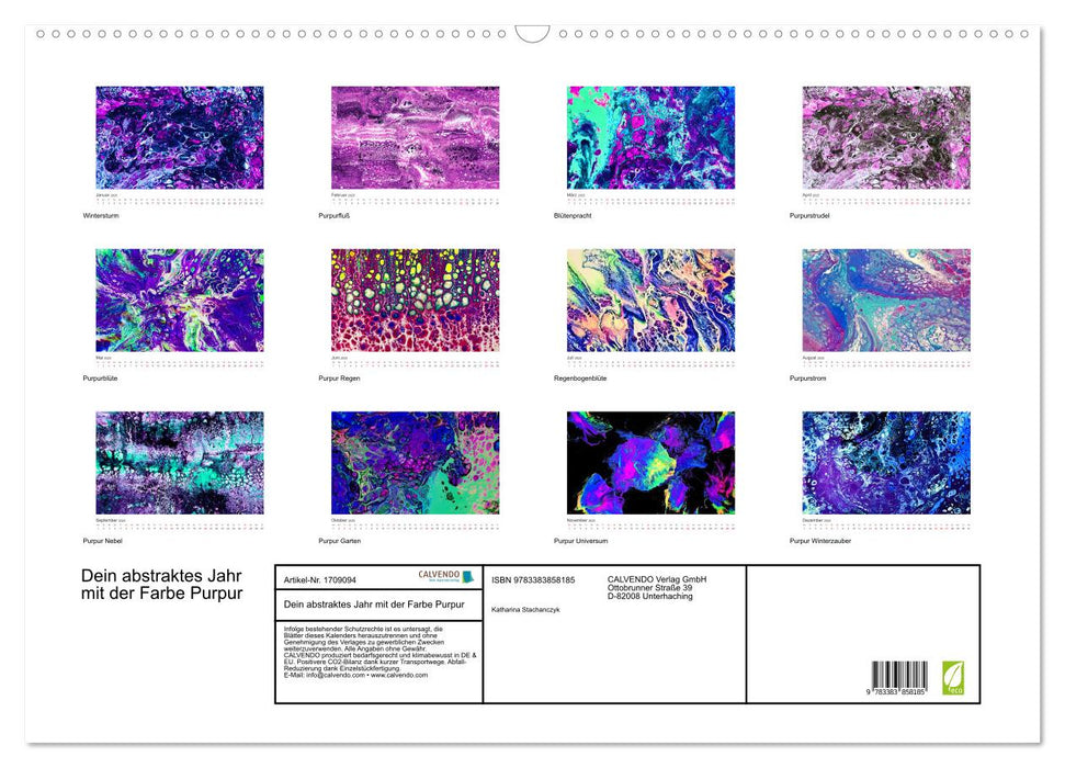 Dein abstraktes Jahr mit der Farbe Purpur (CALVENDO Wandkalender 2025)