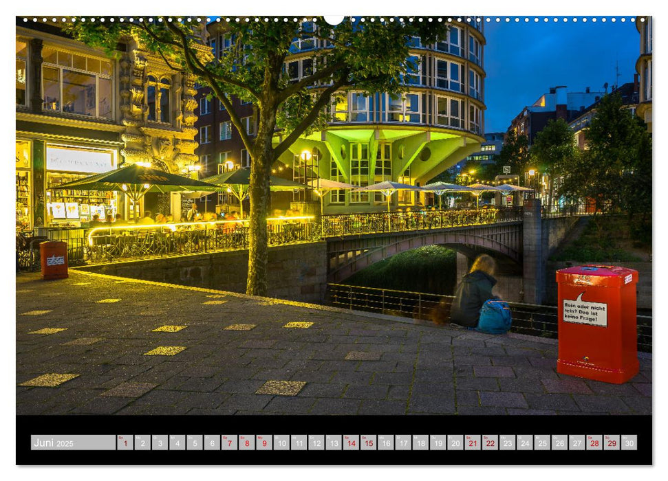 Hamburgs Brücken bei Nacht (CALVENDO Wandkalender 2025)