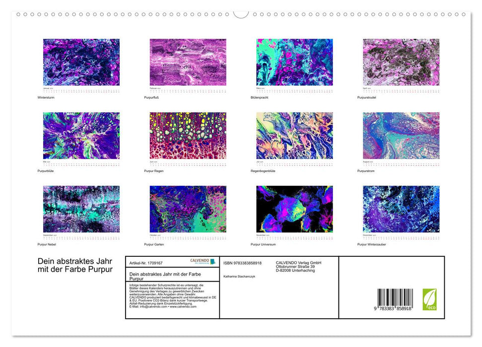 Dein abstraktes Jahr mit der Farbe Purpur (CALVENDO Premium Wandkalender 2025)