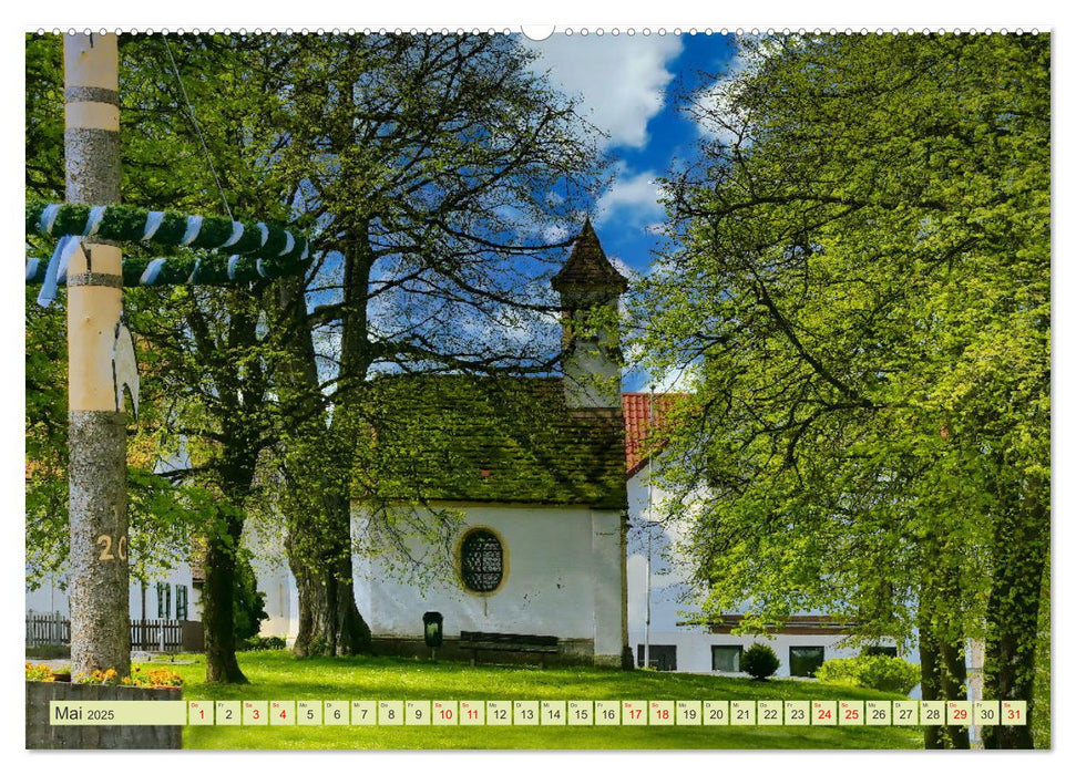 Die Stauden, Kirchen und Kapellen im Naturpark Augsburg westliche Wälder (CALVENDO Wandkalender 2025)