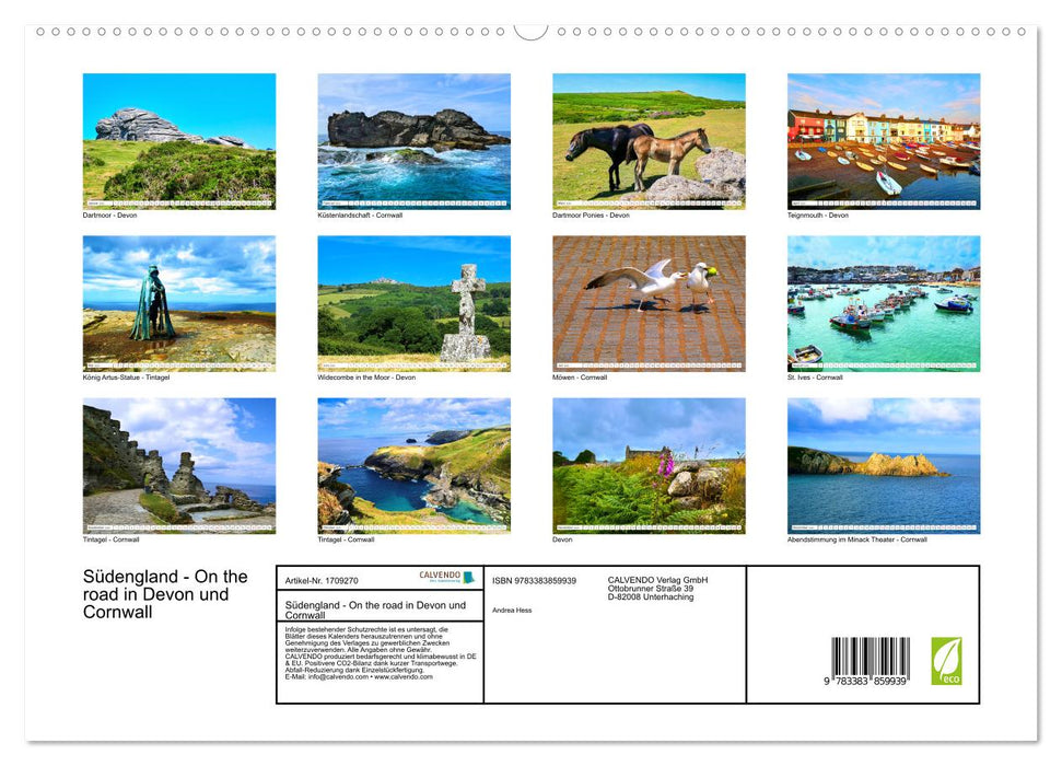 Südengland - On the road in Devon und Cornwall (CALVENDO Premium Wandkalender 2025)