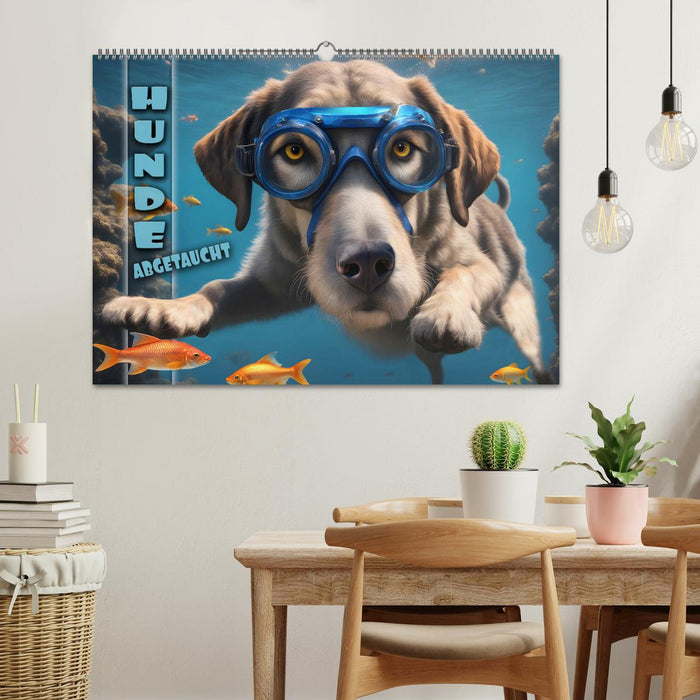 Hunde abgetaucht (CALVENDO Wandkalender 2025)