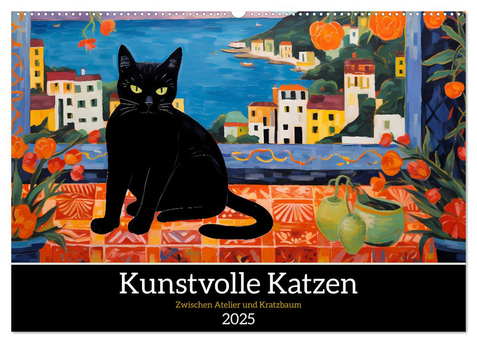 Kunstvolle Katzen (CALVENDO Wandkalender 2025)