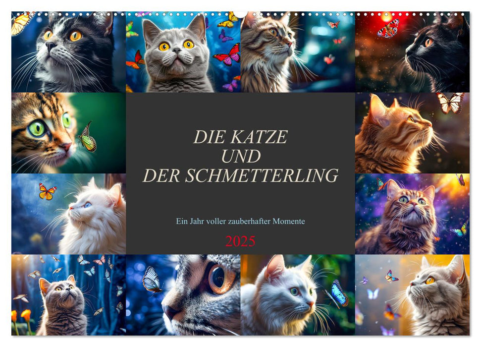 Die Katze und der Schmetterling (CALVENDO Wandkalender 2025)