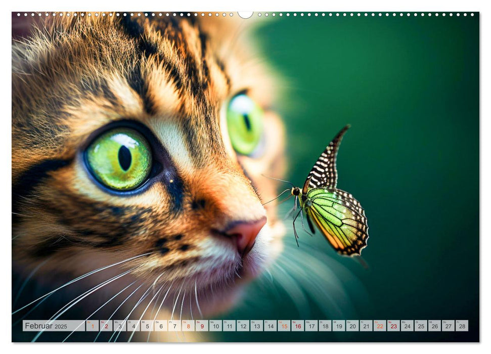 Die Katze und der Schmetterling (CALVENDO Wandkalender 2025)