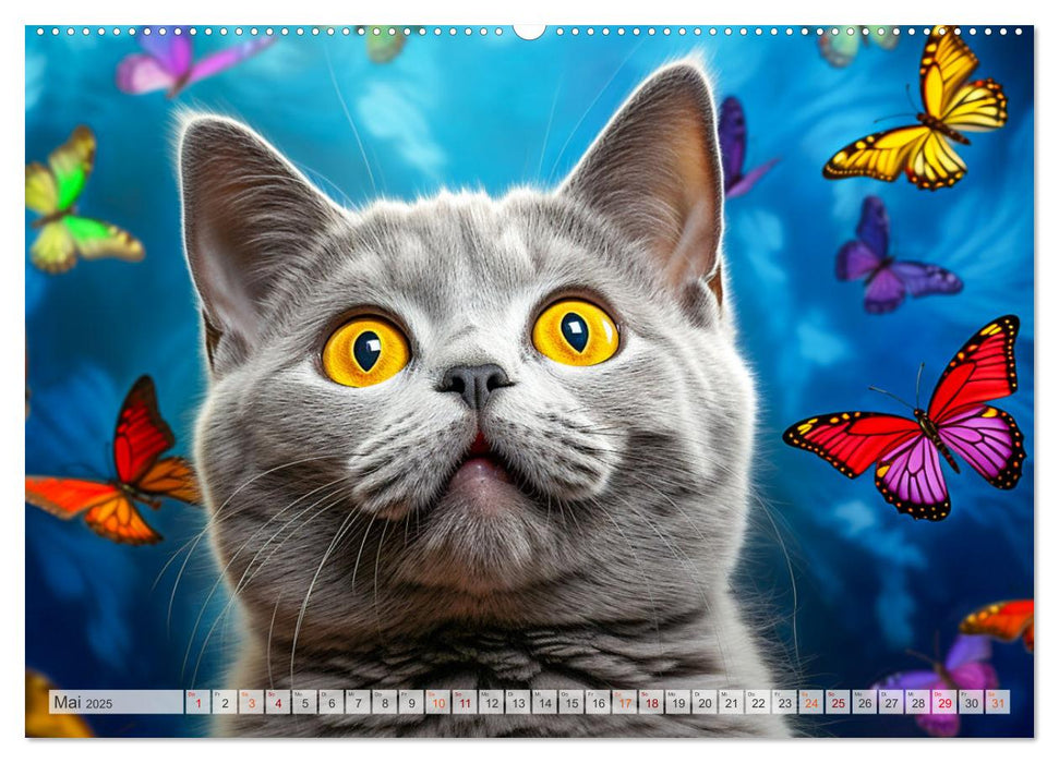 Die Katze und der Schmetterling (CALVENDO Wandkalender 2025)