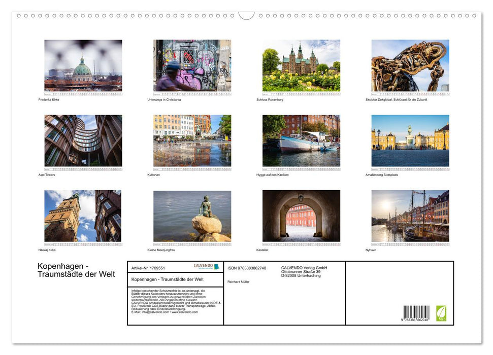 Kopenhagen - Traumstädte der Welt (CALVENDO Wandkalender 2025)