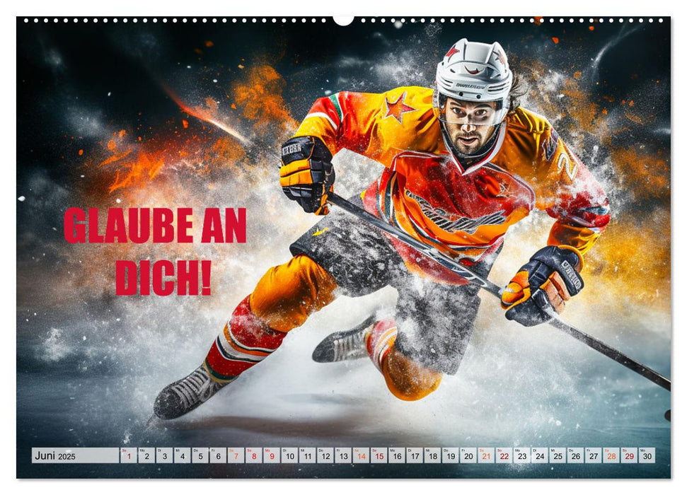 Eishockey und positive Gedanken (CALVENDO Wandkalender 2025)