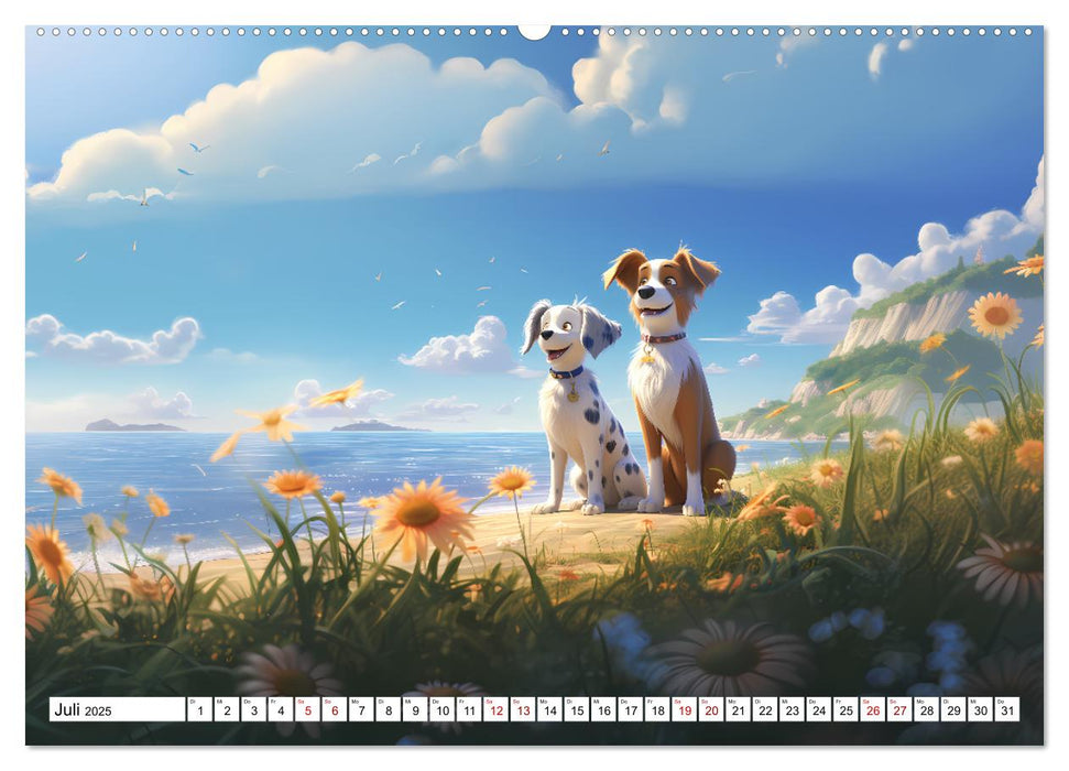 Lustige Comic Hunde (CALVENDO Premium Wandkalender 2025)