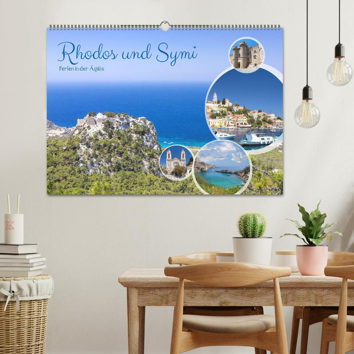 Rhodos und Symi, Perlen in der Ägis (CALVENDO Wandkalender 2025)