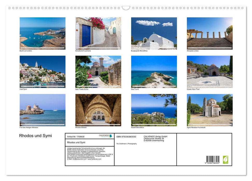 Rhodos und Symi (CALVENDO Wandkalender 2025)