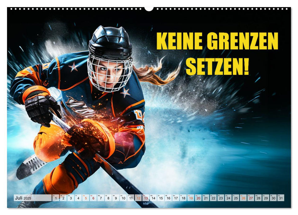 Eishockey und positive Gedanken (CALVENDO Premium Wandkalender 2025)