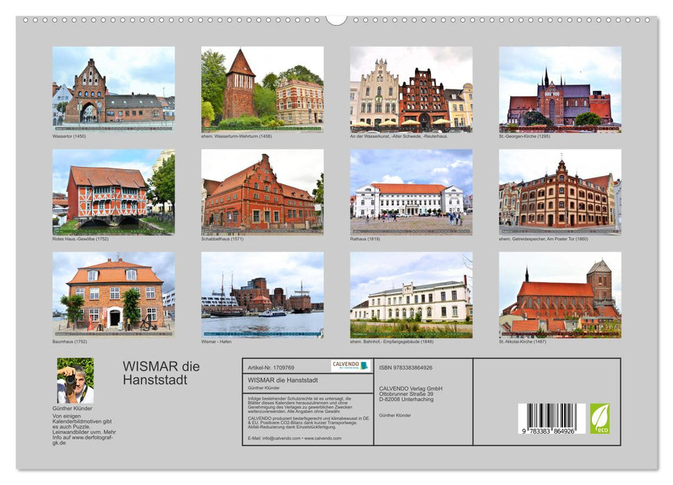 WISMAR die Hanststadt (CALVENDO Premium Wandkalender 2025)