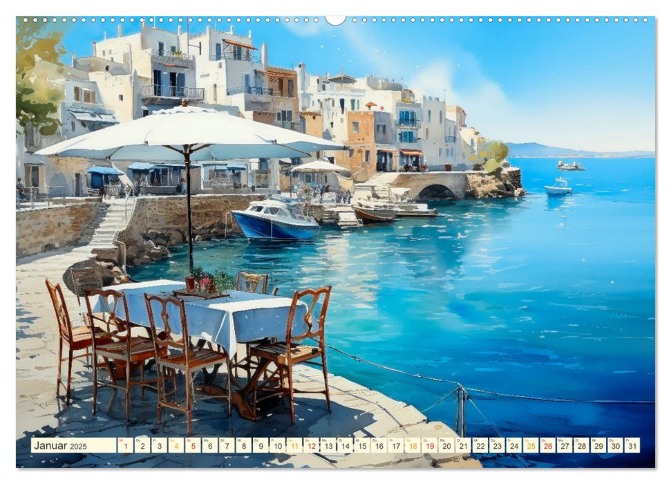 Santorini Inselträume (CALVENDO Wandkalender 2025)