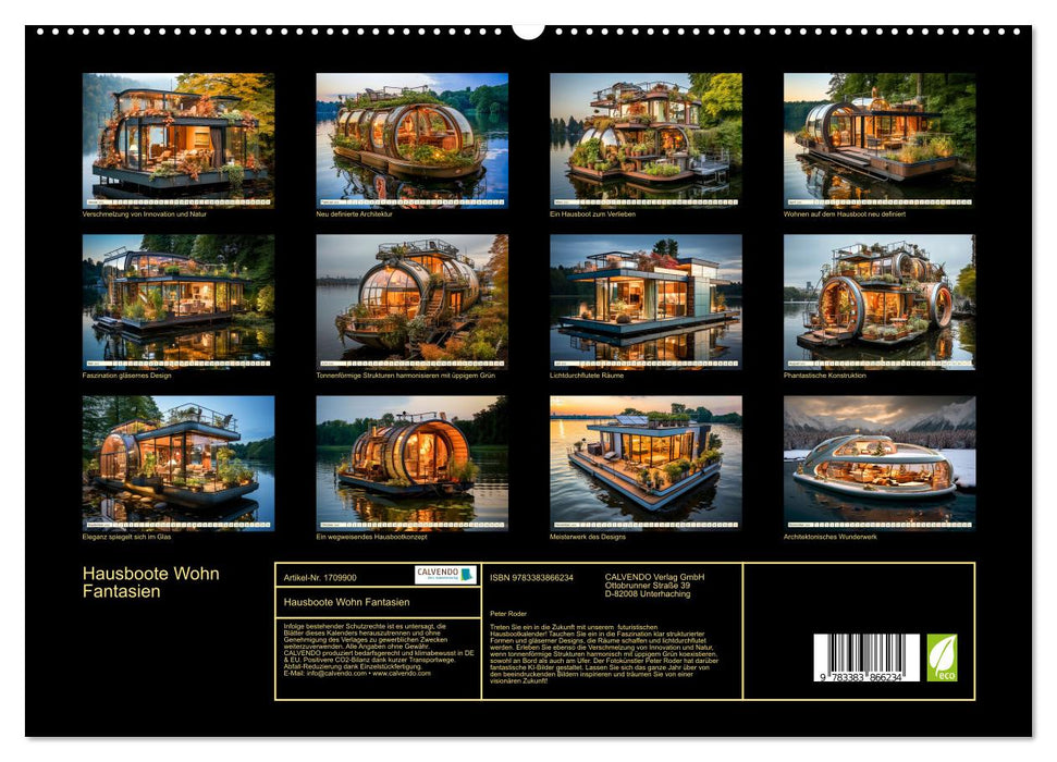 Hausboote Wohn Fantasien (CALVENDO Premium Wandkalender 2025)