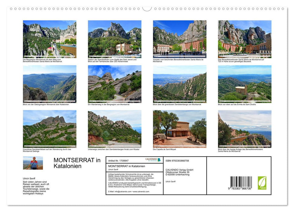 MONTSERRAT in Katalonien (CALVENDO Premium Wandkalender 2025)